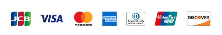 VISA、JCB、master、AMEX、Dinersがお使い頂けます。